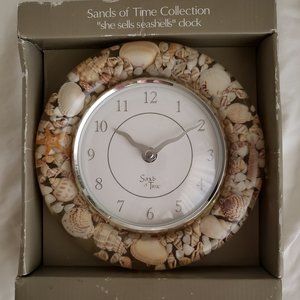 **SOLD**Sands of Time Collection "she sells seashells" 8" Battery Quartz Clock